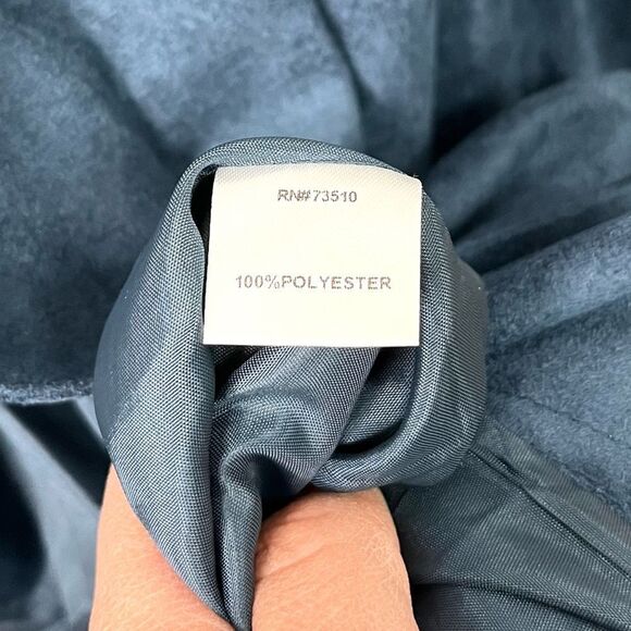 Ivy Jane Jacket Women’s Medium Blue Faux Suede Open Front - Picture 4 of 8